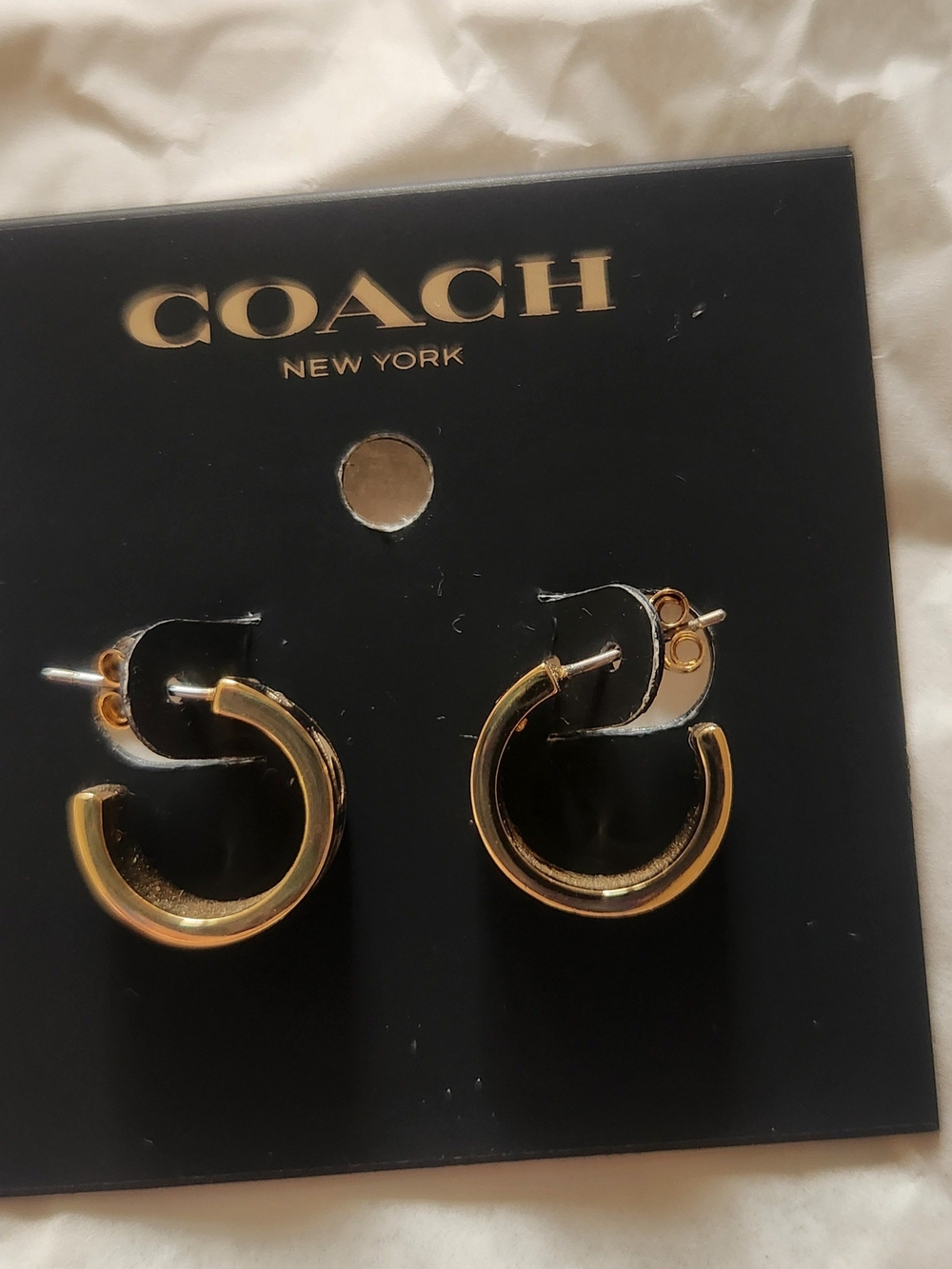 Coach Gold Open Hoop Earrings